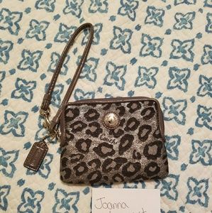 Coach leopard wristlet